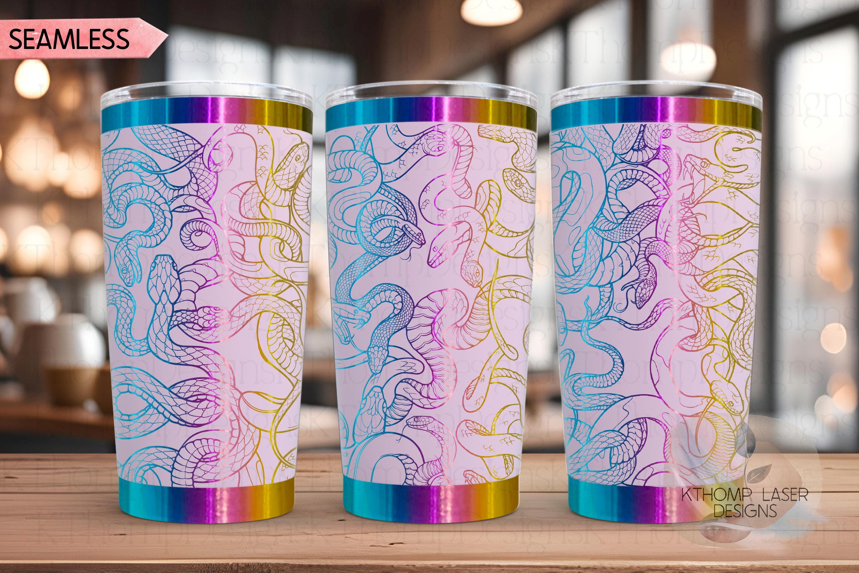 Snakes Snakes and More Snakes Tumbler Wrap SVG | 20oz and 30oz Laser Engraving File | Rotary Ready Digital Design | Jungle Theme SVG