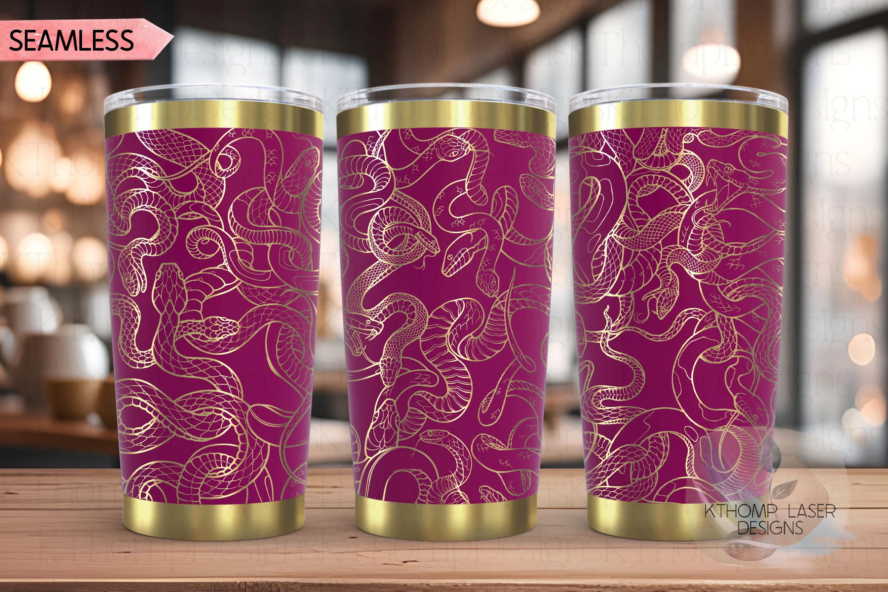 Snakes Snakes and More Snakes Tumbler Wrap SVG | 20oz and 30oz Laser Engraving File | Rotary Ready Digital Design | Jungle Theme SVG