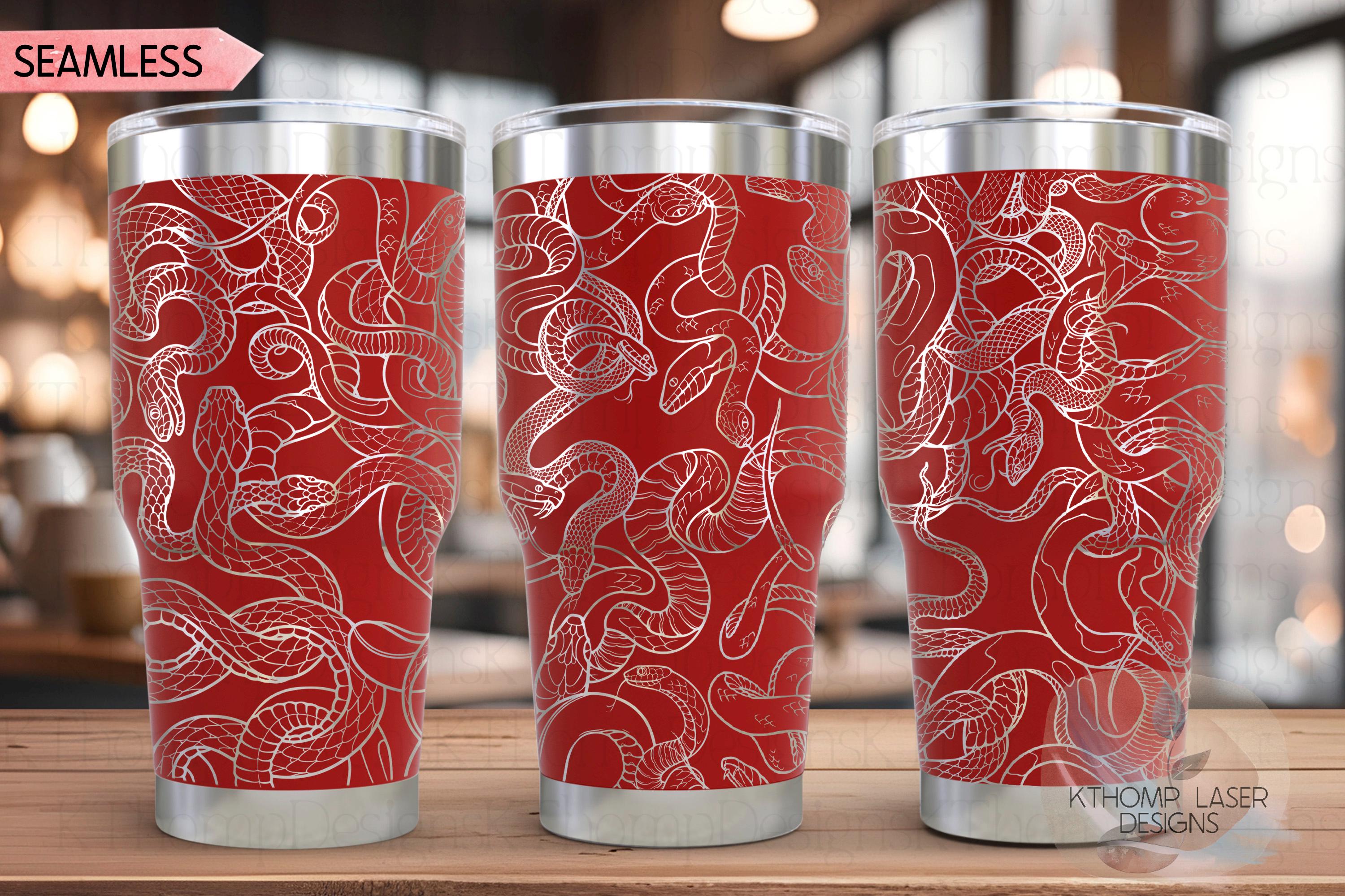 Snakes Snakes and More Snakes Tumbler Wrap SVG | 20oz and 30oz Laser Engraving File | Rotary Ready Digital Design | Jungle Theme SVG