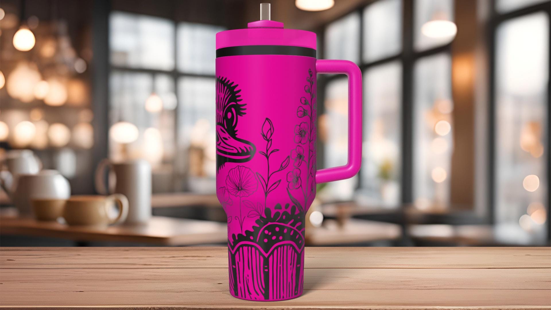 Peeking Ostrich Tumbler Wrap SVG | 40oz Laser Engraving File | Rotary Ready Digital Design | Western Farm SVG