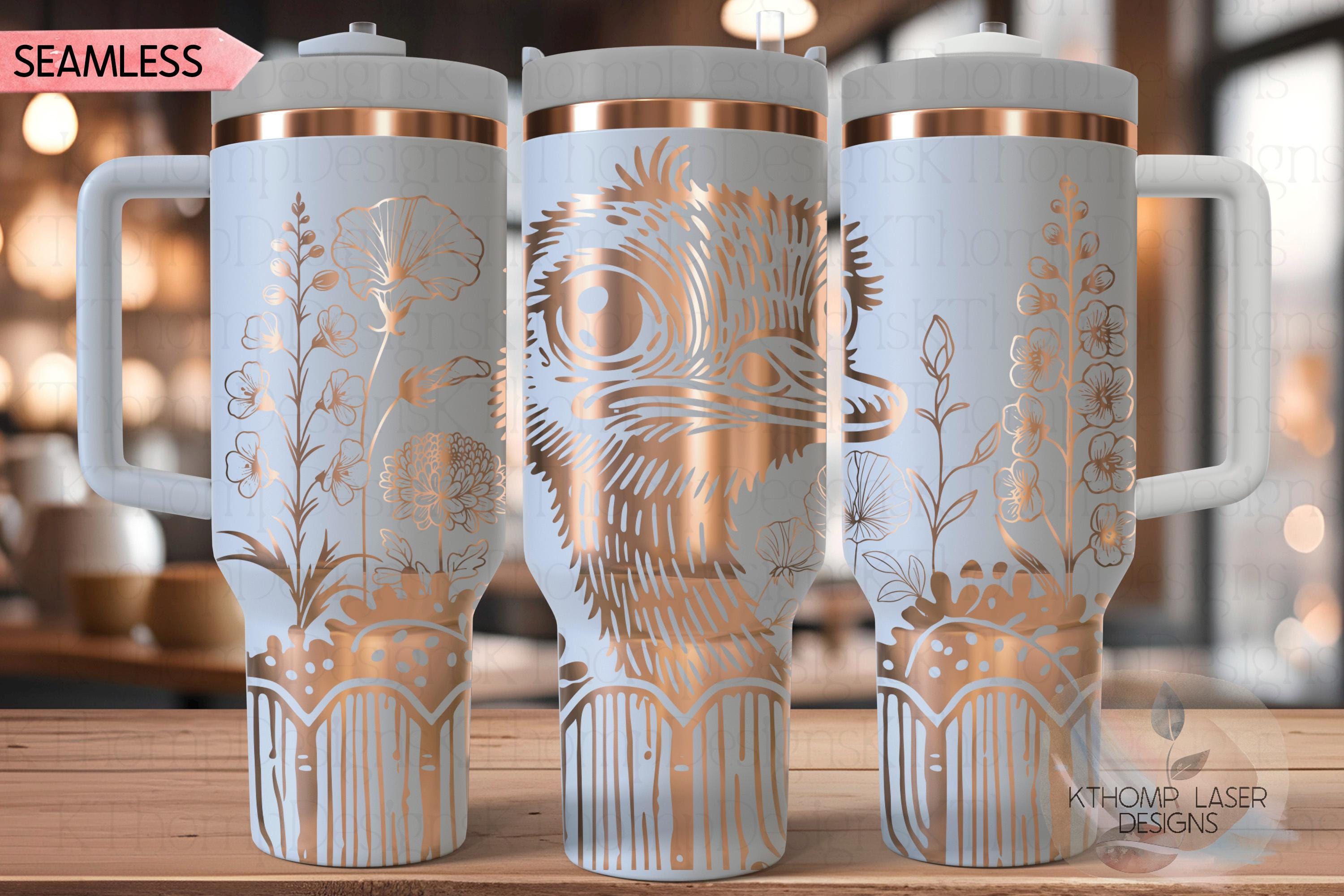 Peeking Ostrich Tumbler Wrap SVG | 40oz Laser Engraving File | Rotary Ready Digital Design | Western Farm SVG