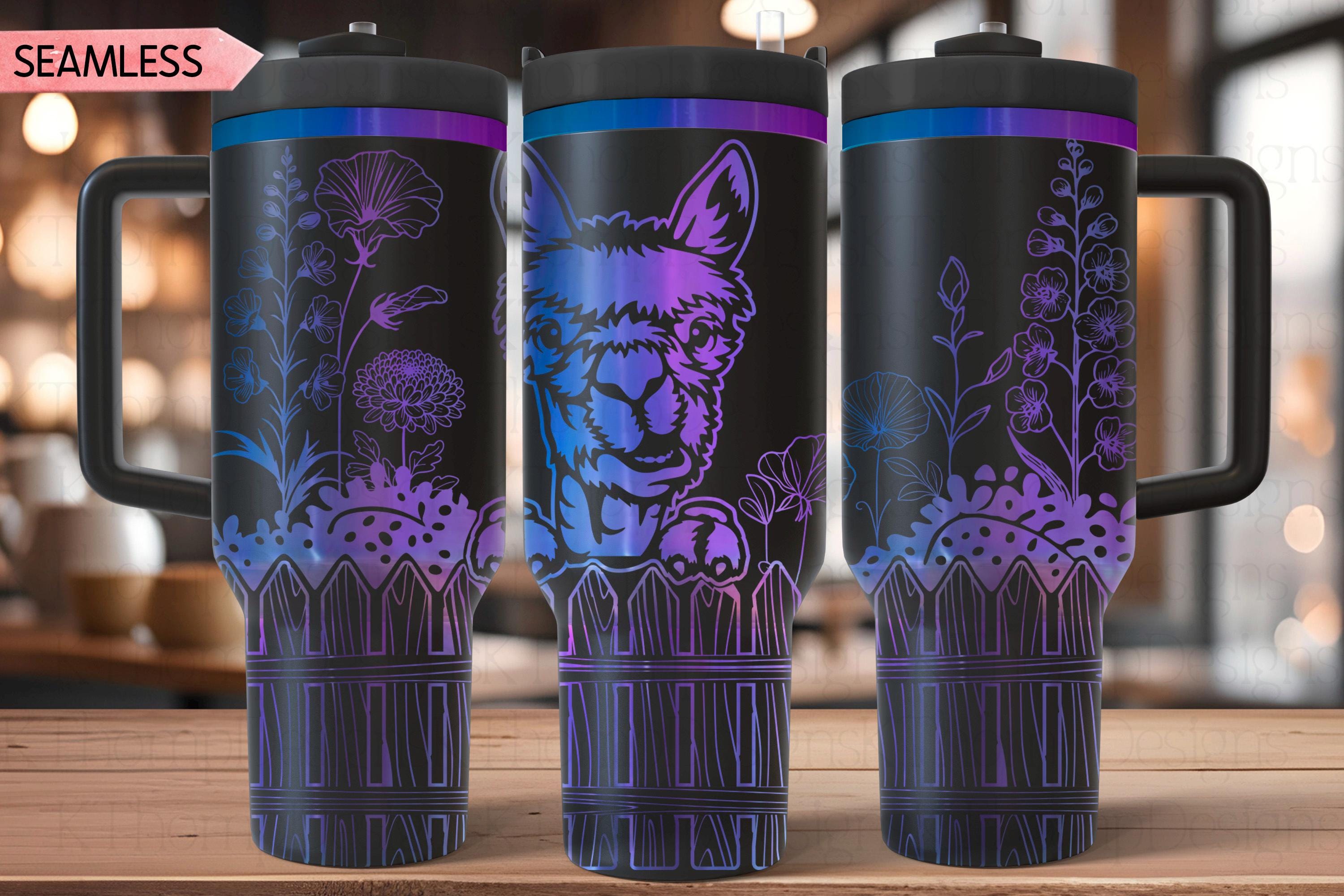 Peeking Llama Tumbler Wrap SVG | 40oz Laser Engraving File | Rotary Ready Digital Design | Western Farm SVG