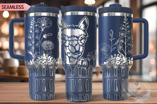 Peeking Llama Tumbler Wrap SVG | 40oz Laser Engraving File | Rotary Ready Digital Design | Western Farm SVG