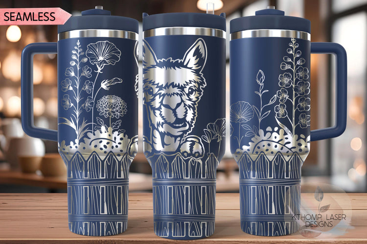 Peeking Llama Tumbler Wrap SVG | 40oz Laser Engraving File | Rotary Ready Digital Design | Western Farm SVG
