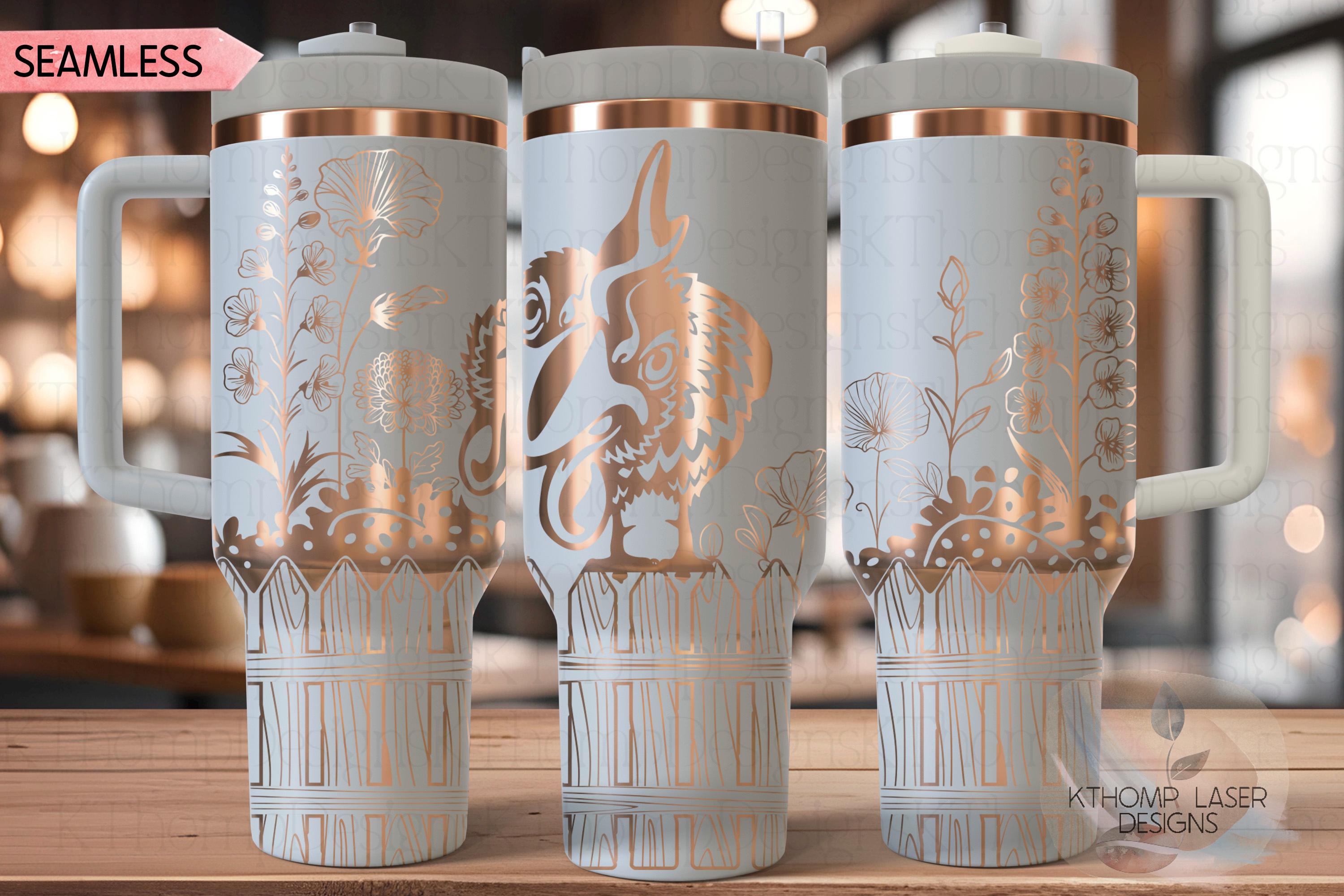 Peeking Rooster Tumbler Wrap SVG | 40oz Laser Engraving File | Rotary Ready Digital Design | Western Farm SVG