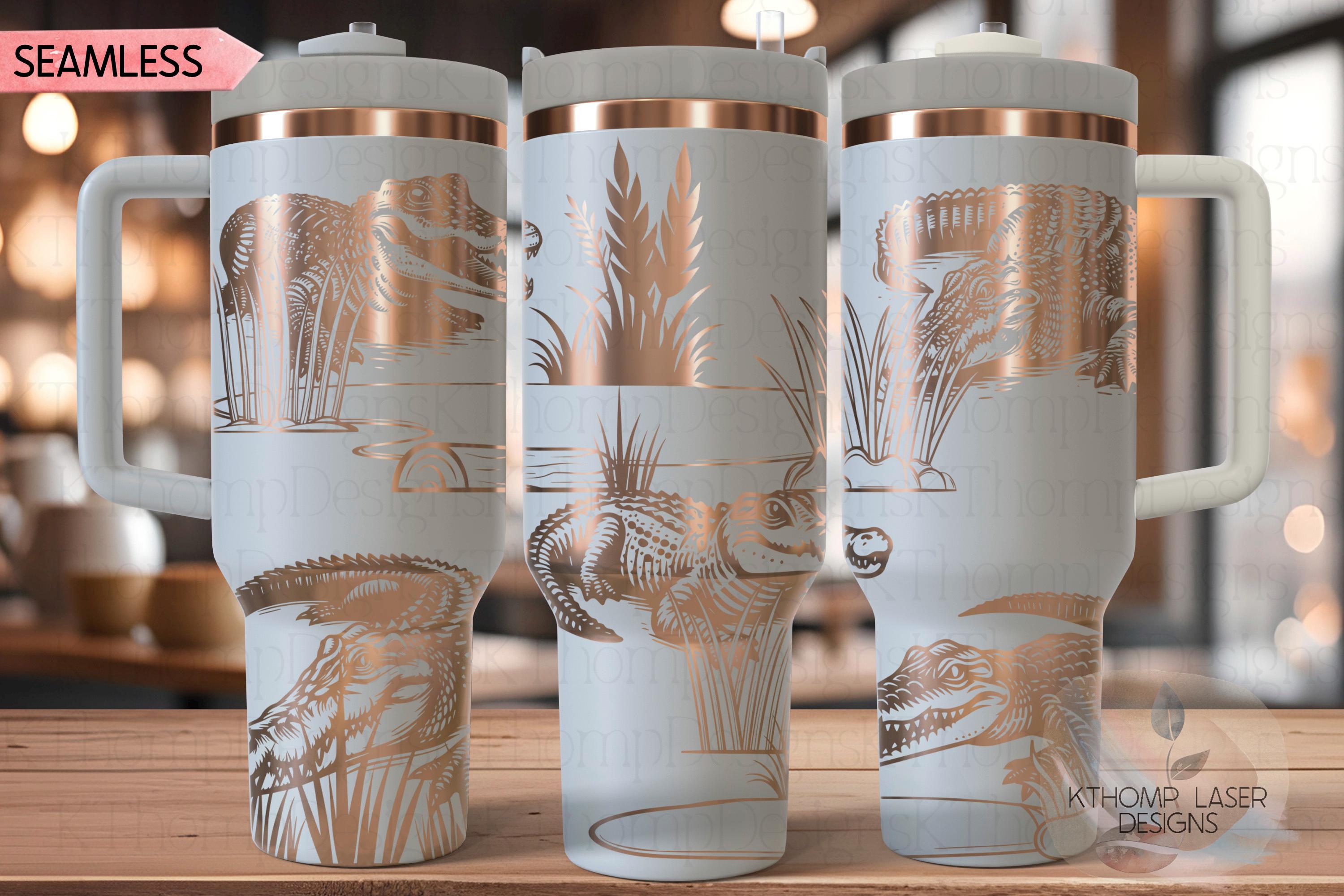 Alligators Tumbler Wrap SVG | 40oz Laser Engraving File | Rotary Ready Digital Design | Pet Lover Gift