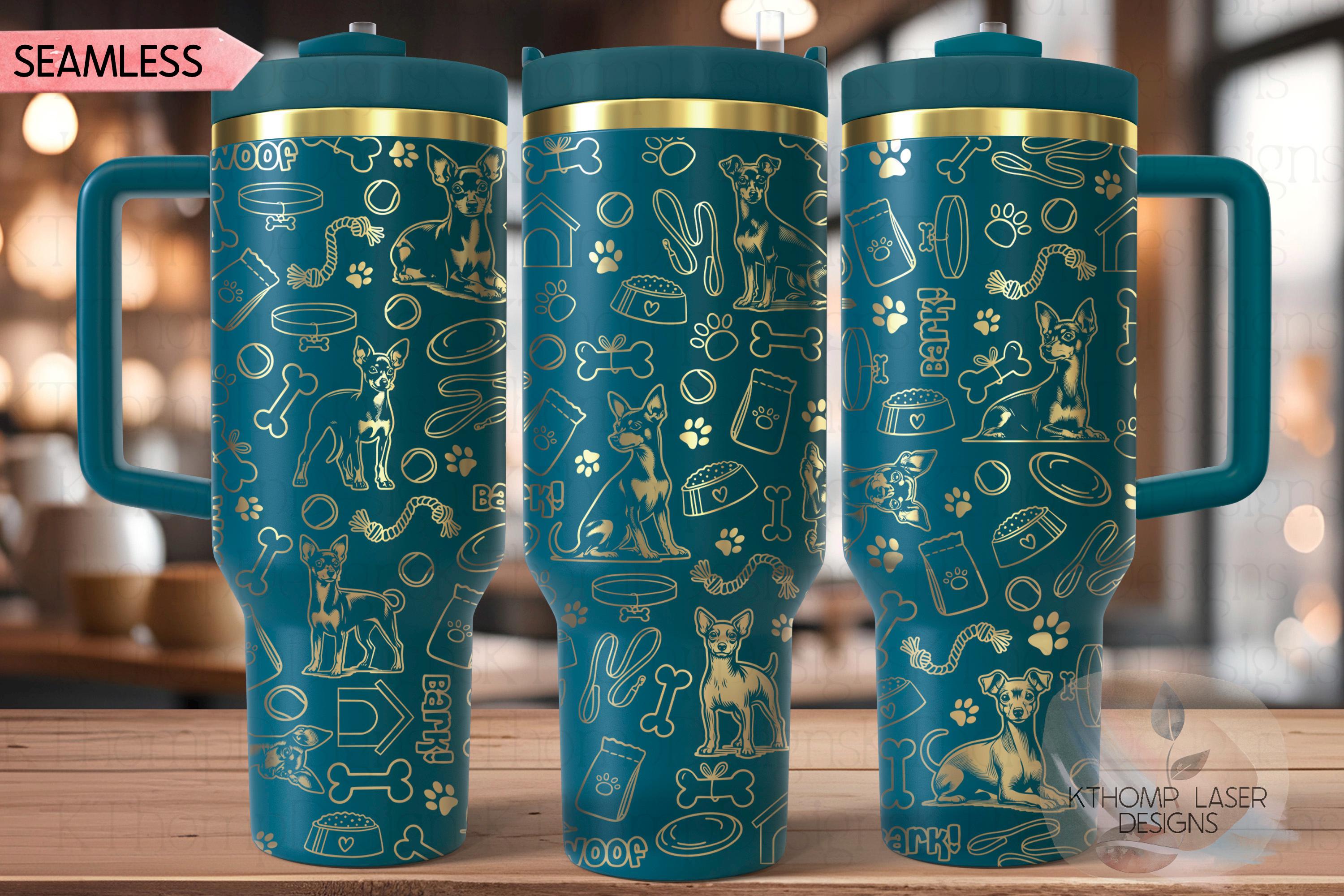 Miniature Pinscher Tumbler Wrap SVG | 40oz Laser Engraving File | Rotary Ready Digital Design | Pet Lover Gift