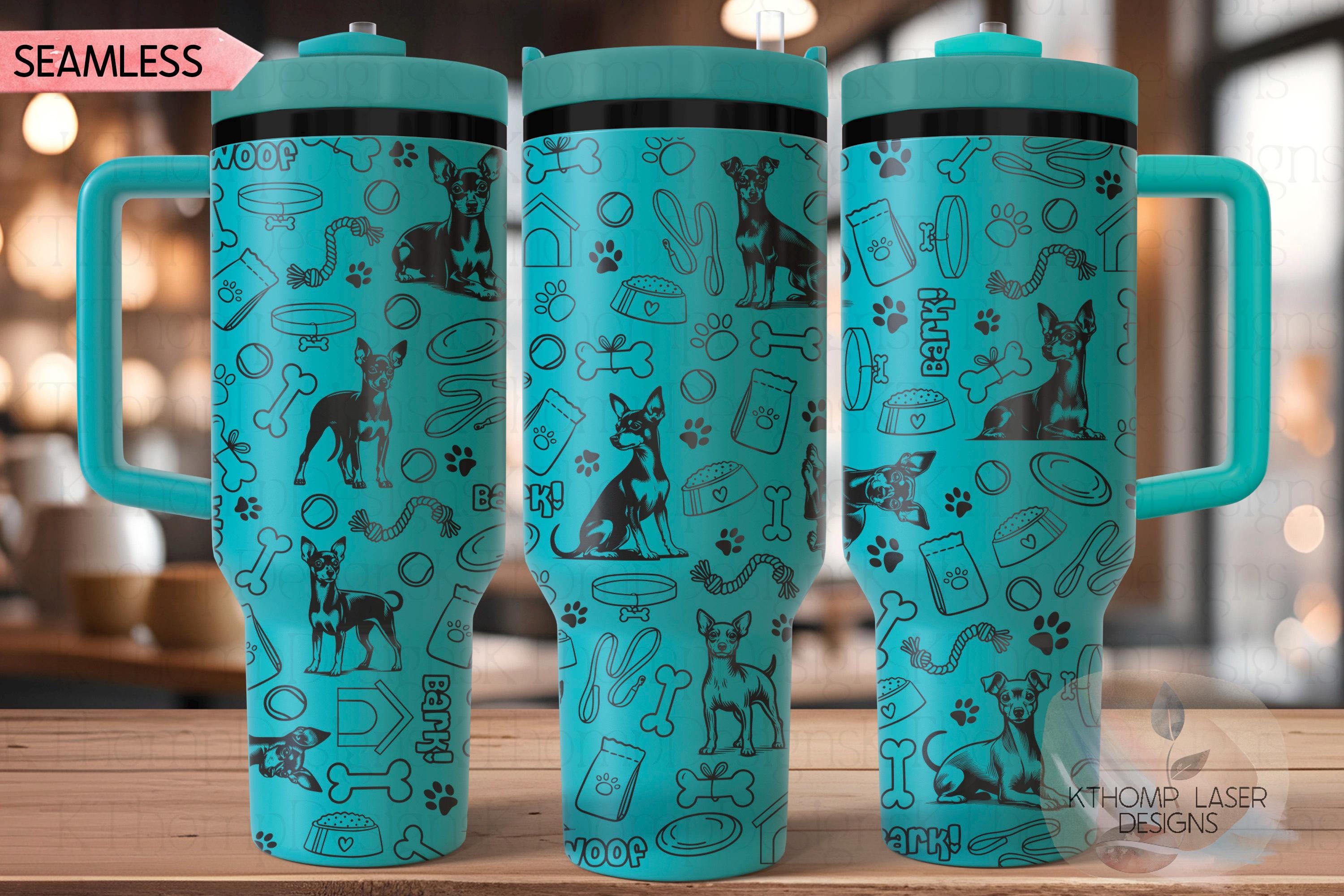 Miniature Pinscher Tumbler Wrap SVG | 40oz Laser Engraving File | Rotary Ready Digital Design | Pet Lover Gift