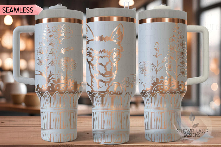 Peeking Llama Tumbler Wrap SVG | 40oz Laser Engraving File | Rotary Ready Digital Design | Western Farm SVG