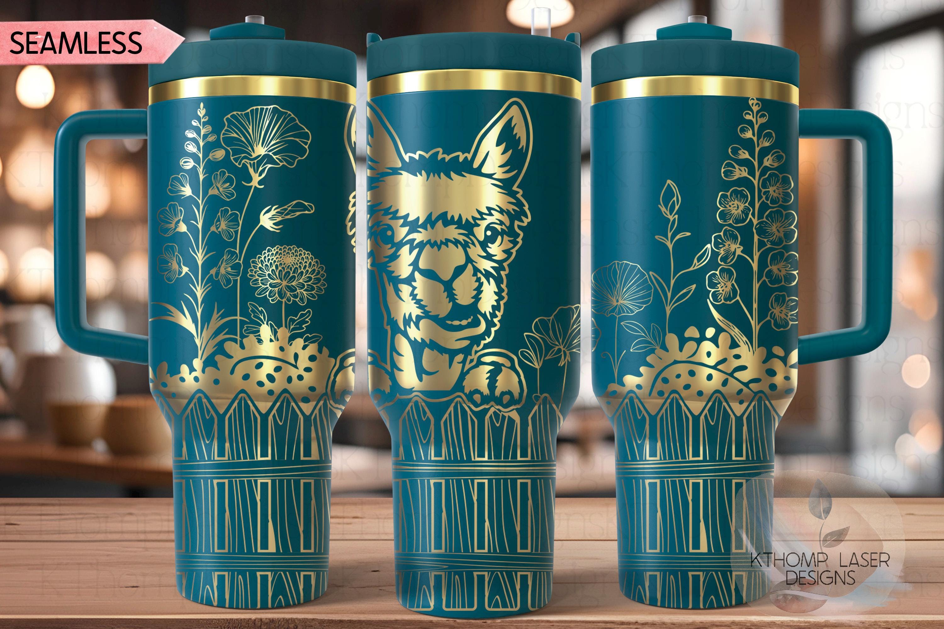 Peeking Llama Tumbler Wrap SVG | 40oz Laser Engraving File | Rotary Ready Digital Design | Western Farm SVG