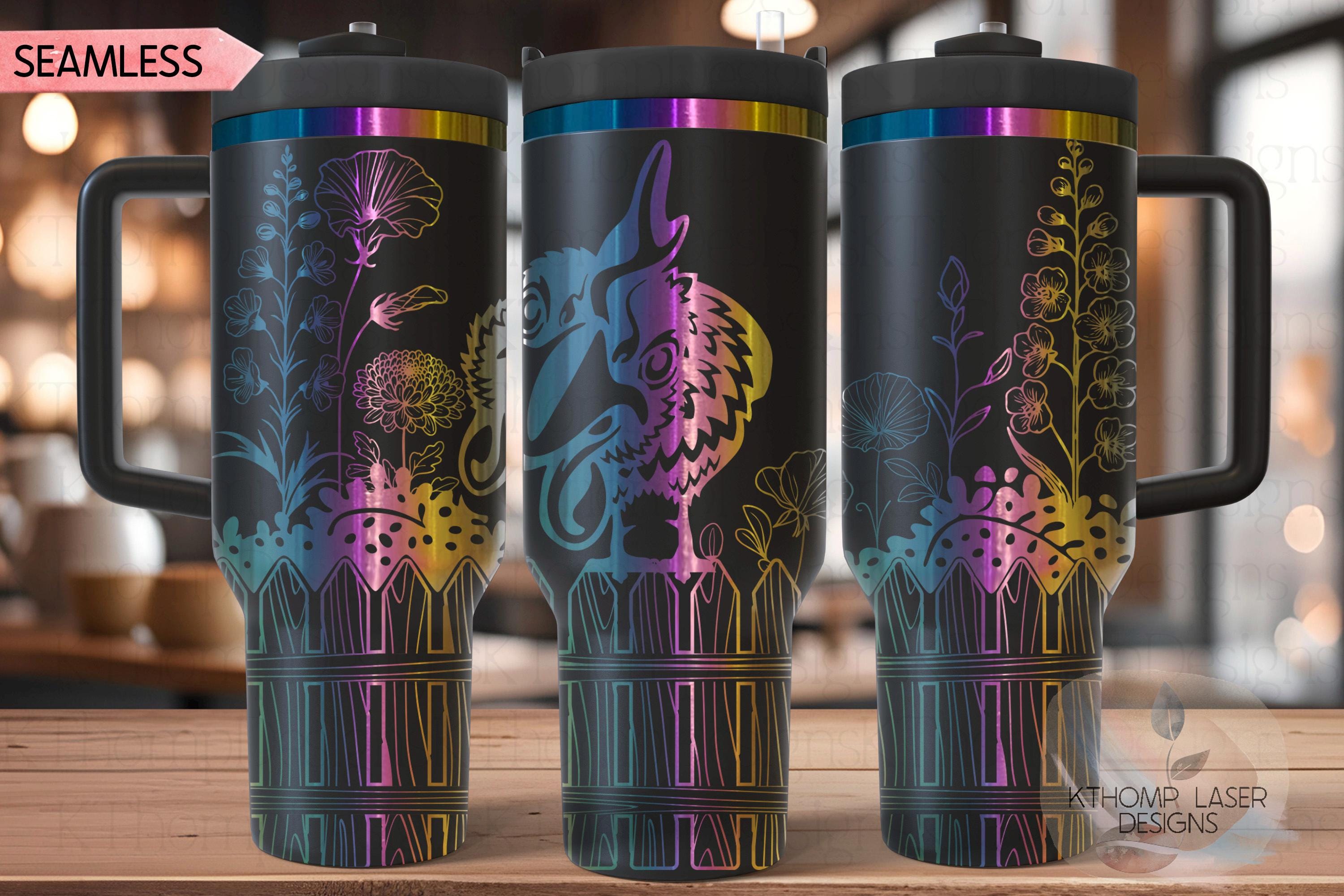 Peeking Rooster Tumbler Wrap SVG | 40oz Laser Engraving File | Rotary Ready Digital Design | Western Farm SVG