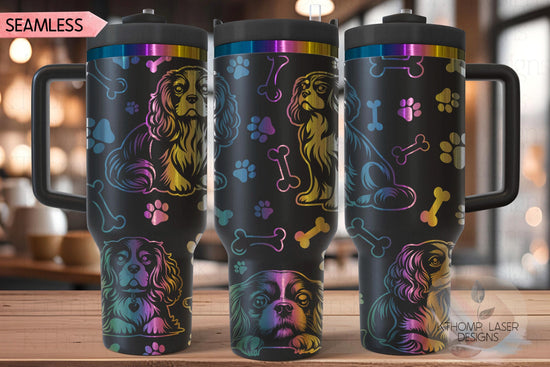 Cavalier King Charles Tumbler Wrap SVG | 40oz Laser Engraving File | Rotary Ready Digital Design | Pet Lover Gift
