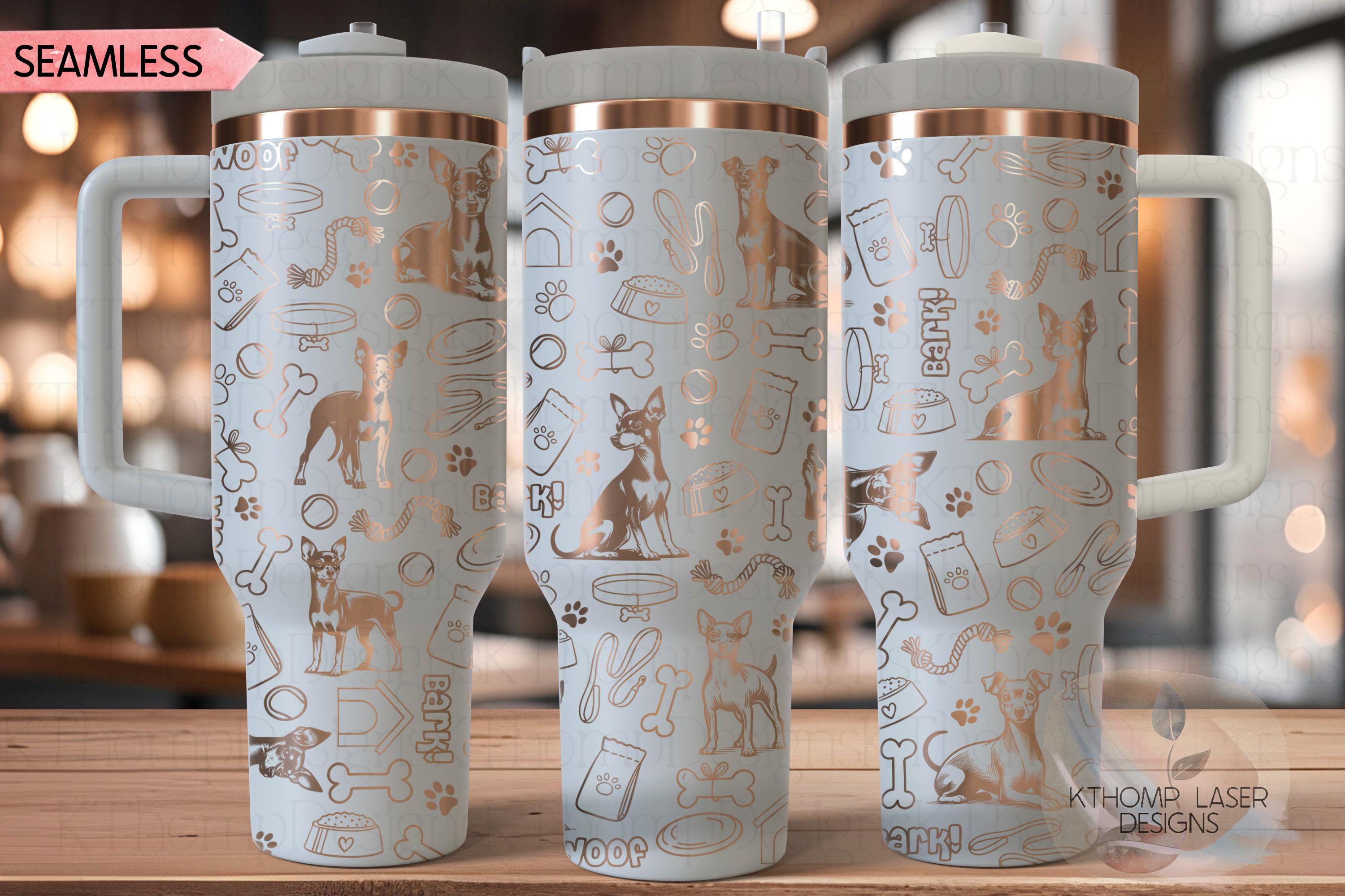 Miniature Pinscher Tumbler Wrap SVG | 40oz Laser Engraving File | Rotary Ready Digital Design | Pet Lover Gift