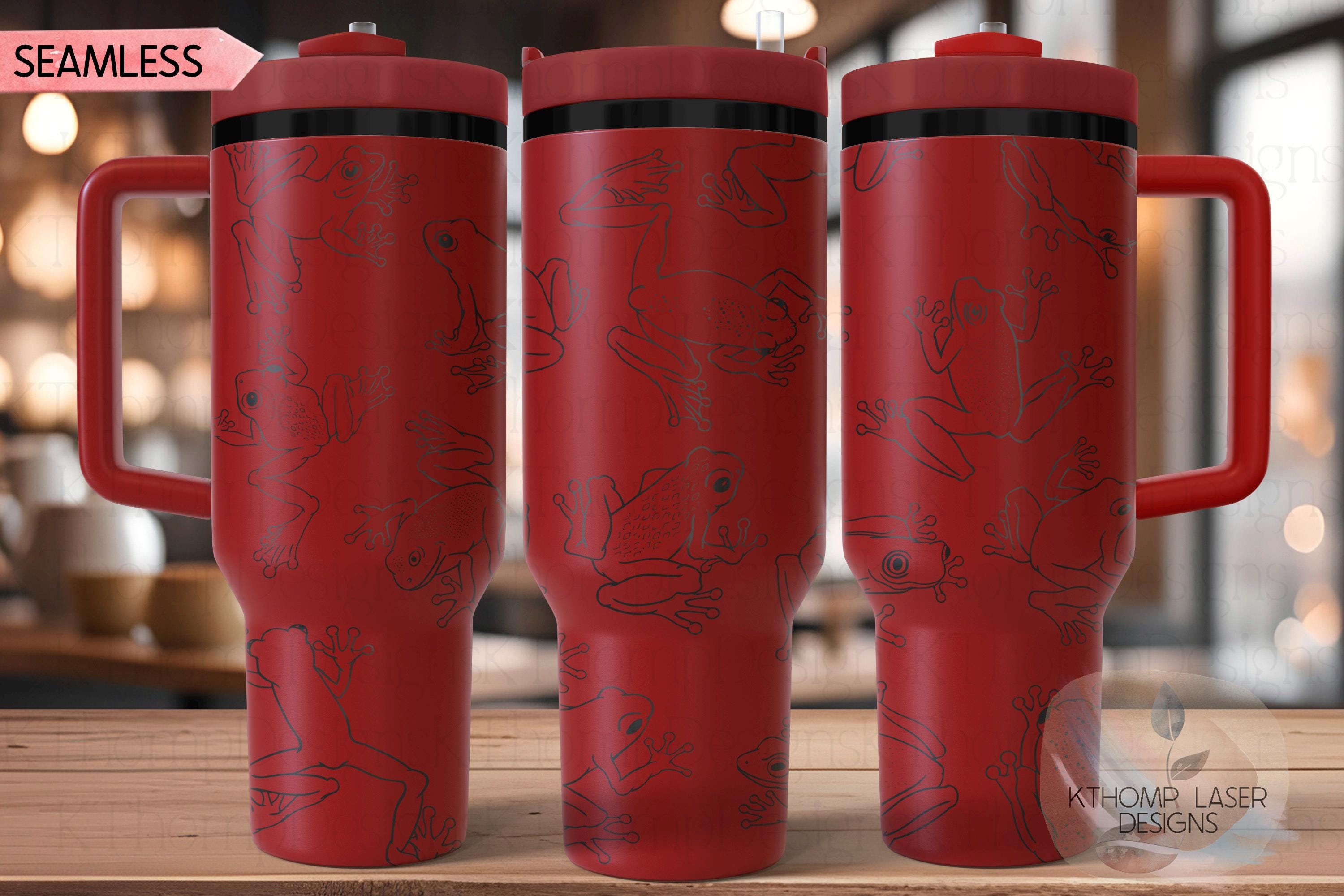Frogs Tumbler Wrap SVG | 40oz Laser Engraving File | Rotary Ready Digital Design | Pet Lover Gift