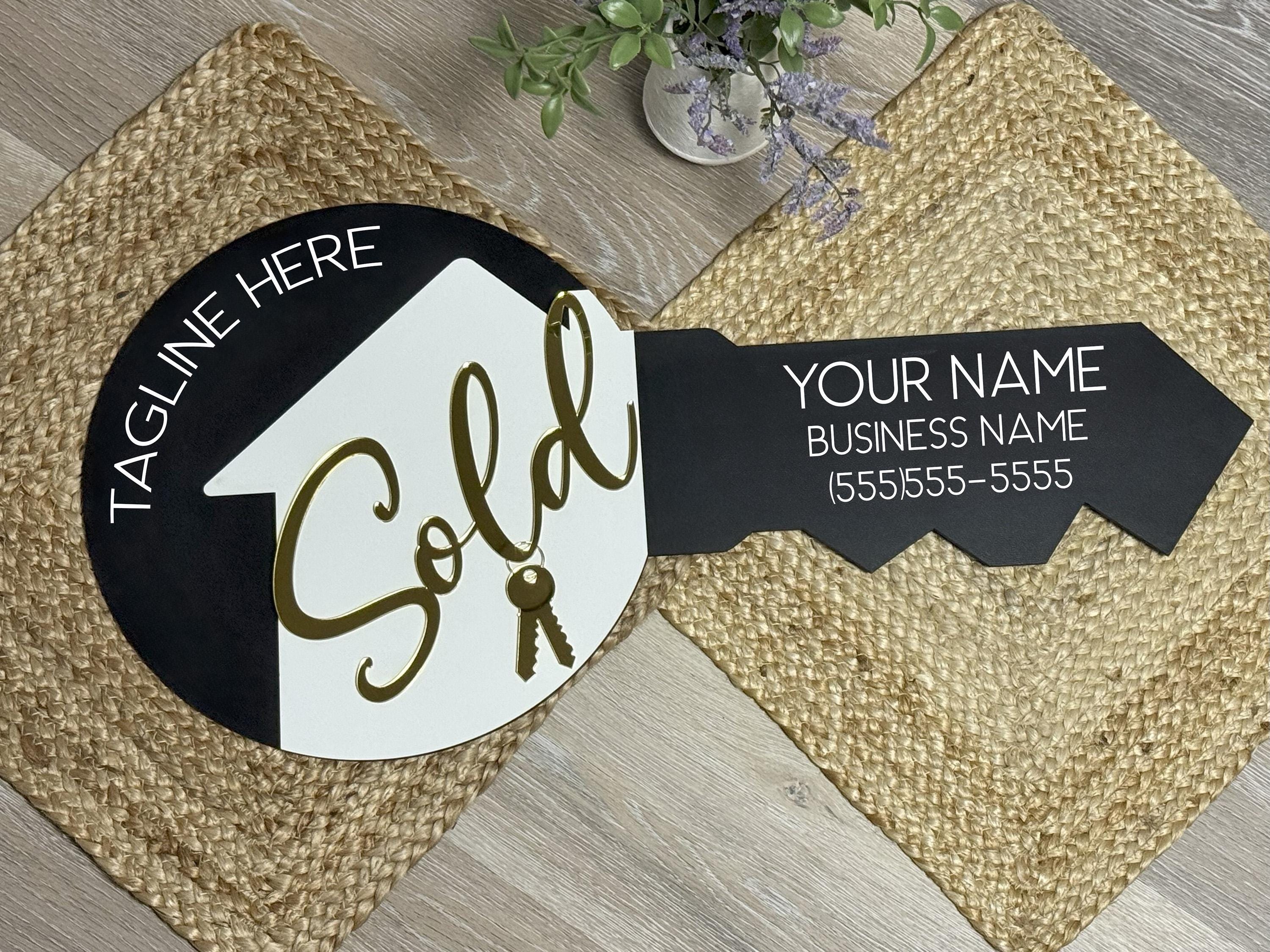 Real Estate Key Sign SVG, Oversized Laser Cut Key Prop, Two Piece Real Estate Sign, Photo Prop, Instant Digital Download, Laser Cut File