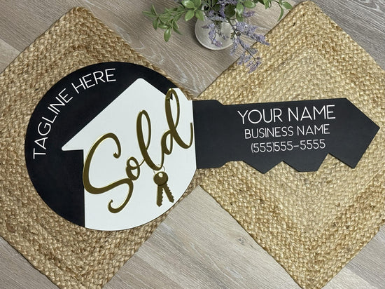 Real Estate Key Sign SVG, Oversized Laser Cut Key Prop, Two Piece Real Estate Sign, Photo Prop, Instant Digital Download, Laser Cut File