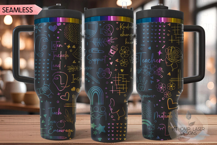Teacher Tumbler Wrap SVG, 40oz Laser Engraving File, Rotary Ready Digital Design, Teacher Gift, Teacher Appreciation, Career Gift SVG