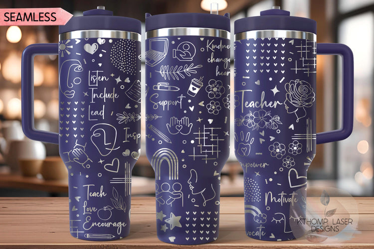 Teacher Tumbler Wrap SVG, 40oz Laser Engraving File, Rotary Ready Digital Design, Teacher Gift, Teacher Appreciation, Career Gift SVG