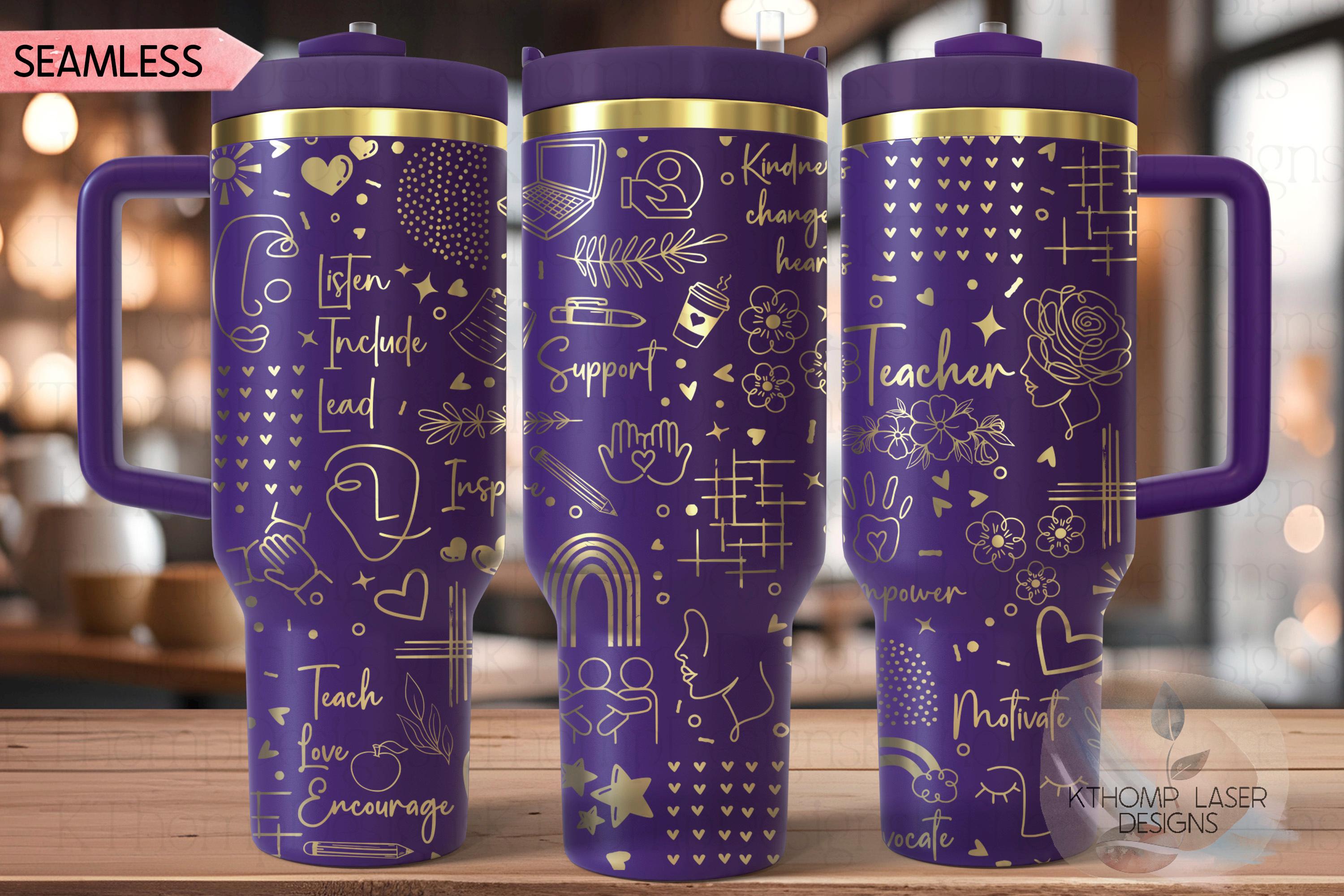 Teacher Tumbler Wrap SVG, 40oz Laser Engraving File, Rotary Ready Digital Design, Teacher Gift, Teacher Appreciation, Career Gift SVG