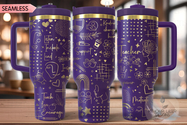 Teacher Tumbler Wrap SVG, 40oz Laser Engraving File, Rotary Ready Digital Design, Teacher Gift, Teacher Appreciation, Career Gift SVG