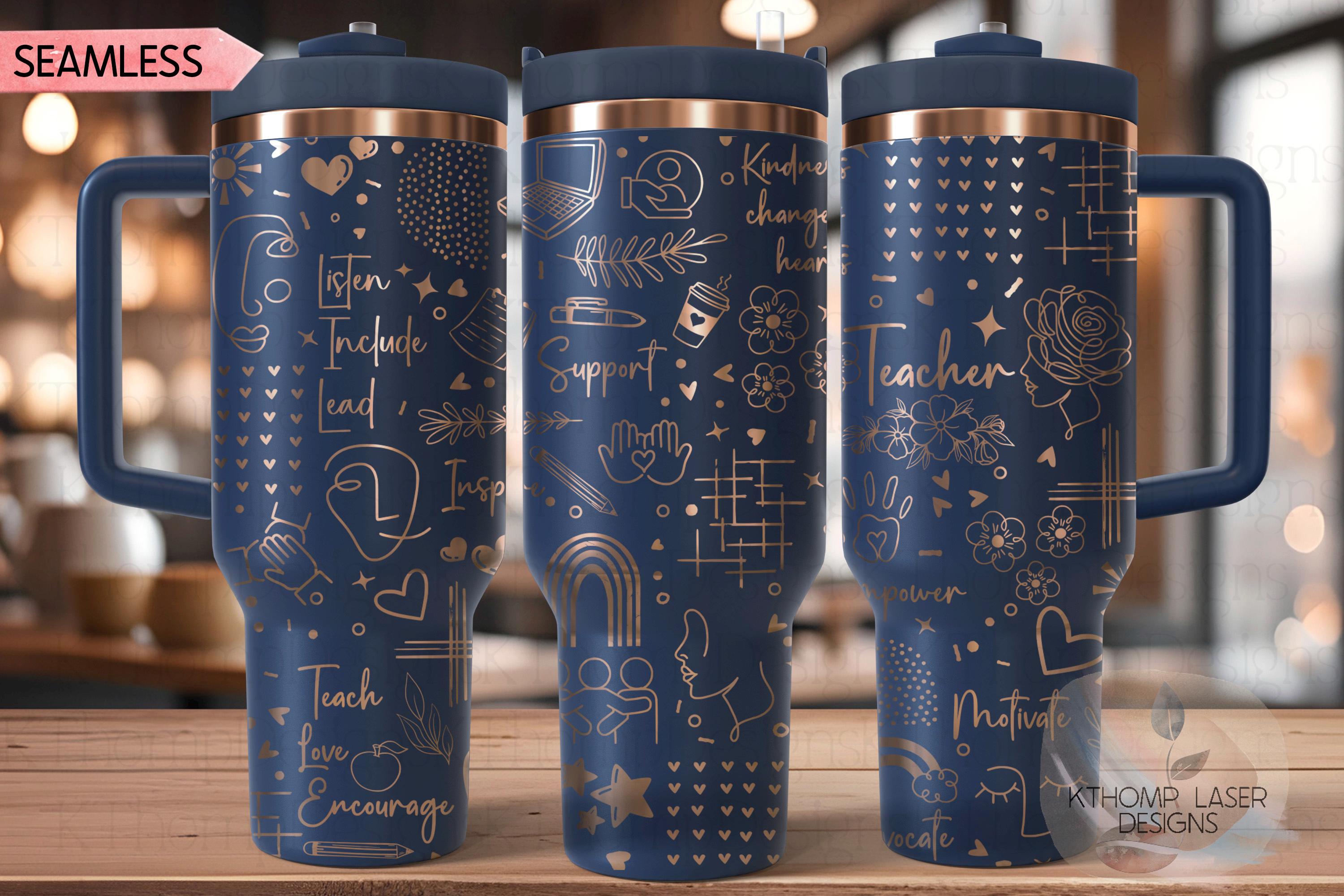 Teacher Tumbler Wrap SVG, 40oz Laser Engraving File, Rotary Ready Digital Design, Teacher Gift, Teacher Appreciation, Career Gift SVG