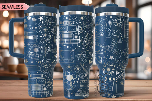 Groovy School Tumbler Wrap SVG, 40oz Laser Engraving File, Rotary Ready Digital Design, Teacher Gift, Teacher Appreciation, Career Gift SVG