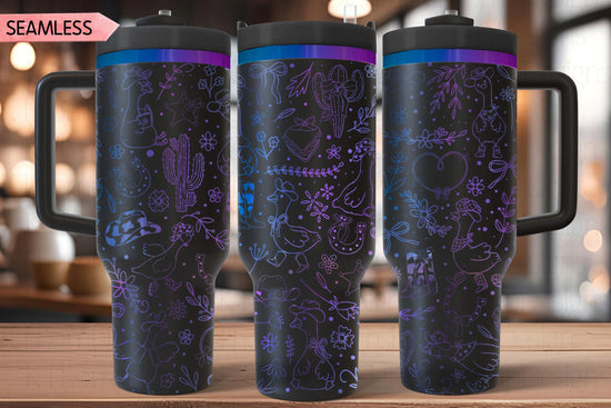 Country Goose Tumbler Wrap SVG for 40oz Laser Engraving – Western Cowgirl Seamless Digital File Design