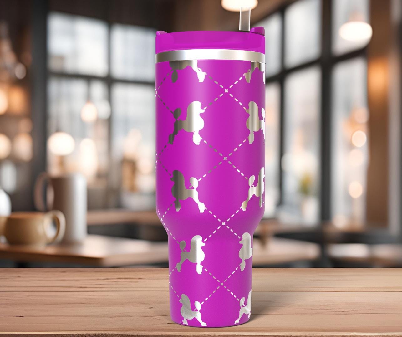 Argyle Poodles Laser SVG Wrap for 30oz/40oz Handled Tumblers