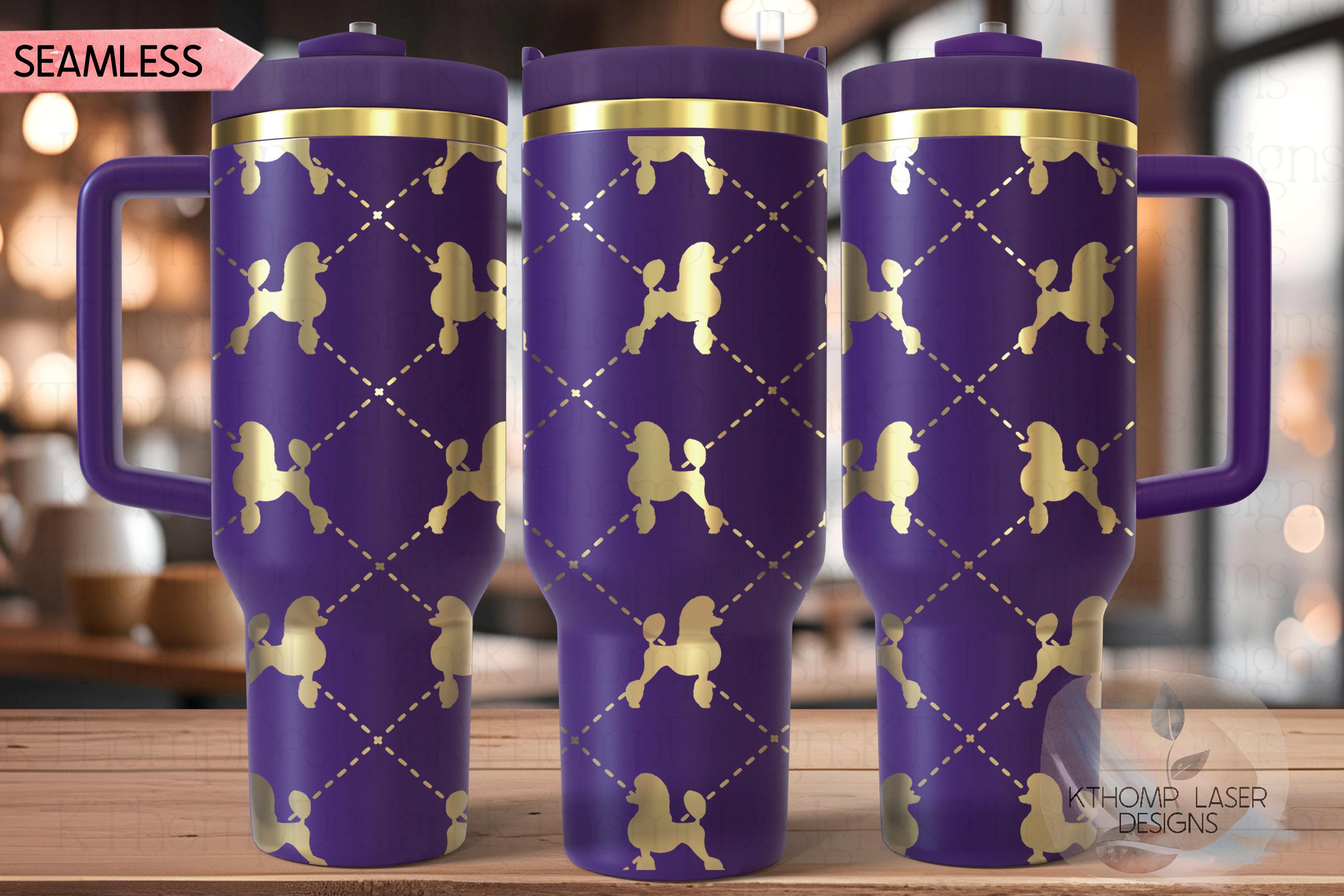 Argyle Poodles Laser SVG Wrap for 30oz/40oz Handled Tumblers