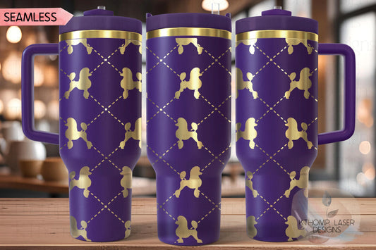 Argyle Poodles Laser SVG Wrap for 30oz/40oz Handled Tumblers