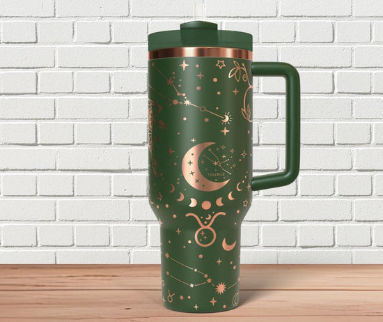 Taurus Zodiac Tumbler Wrap SVG for 30oz and 40oz Handled Tumblers – Laser Engraving File