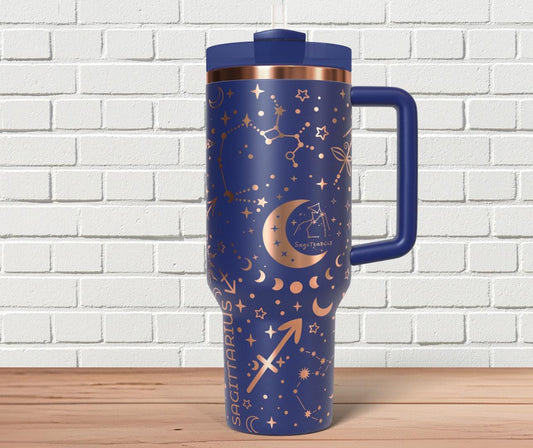 Sagittarius Zodiac Tumbler Wrap SVG for 30oz and 40oz Handled Tumblers – Star Sign Laser Wrap
