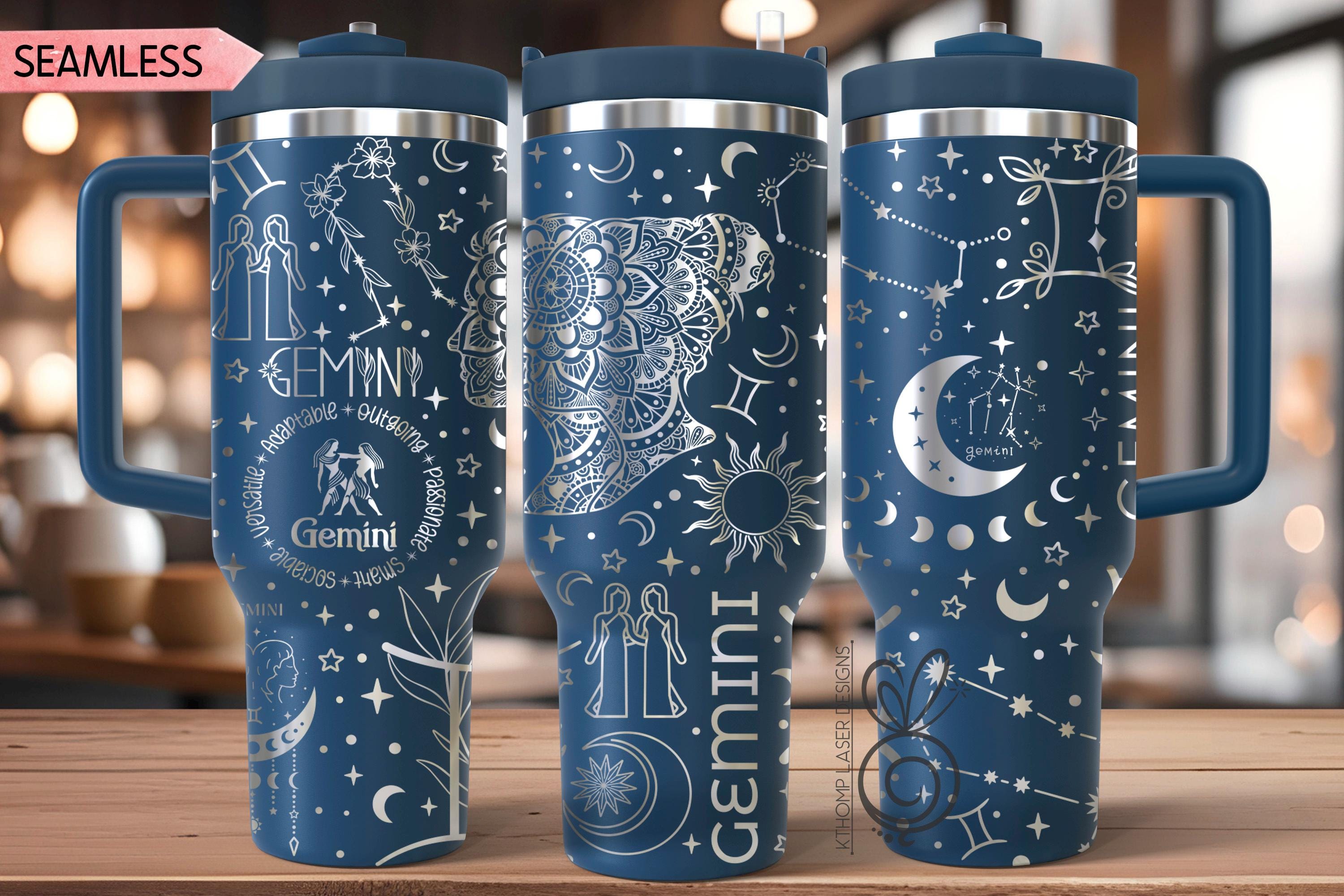 12 Zodiac Tumbler Wrap SVG Bundle for 30oz and 40oz Handled Tumblers – Astrology Laser File Set
