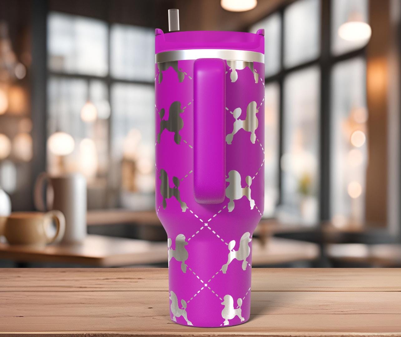 Argyle Poodles Laser SVG Wrap for 30oz/40oz Handled Tumblers