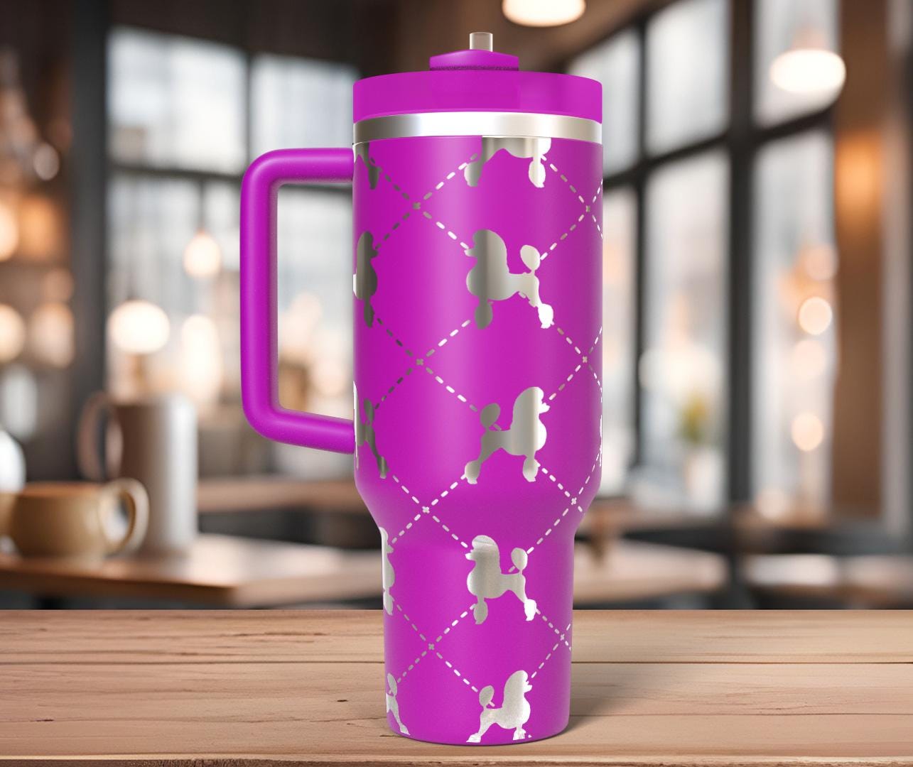 Argyle Poodles Laser SVG Wrap for 30oz/40oz Handled Tumblers