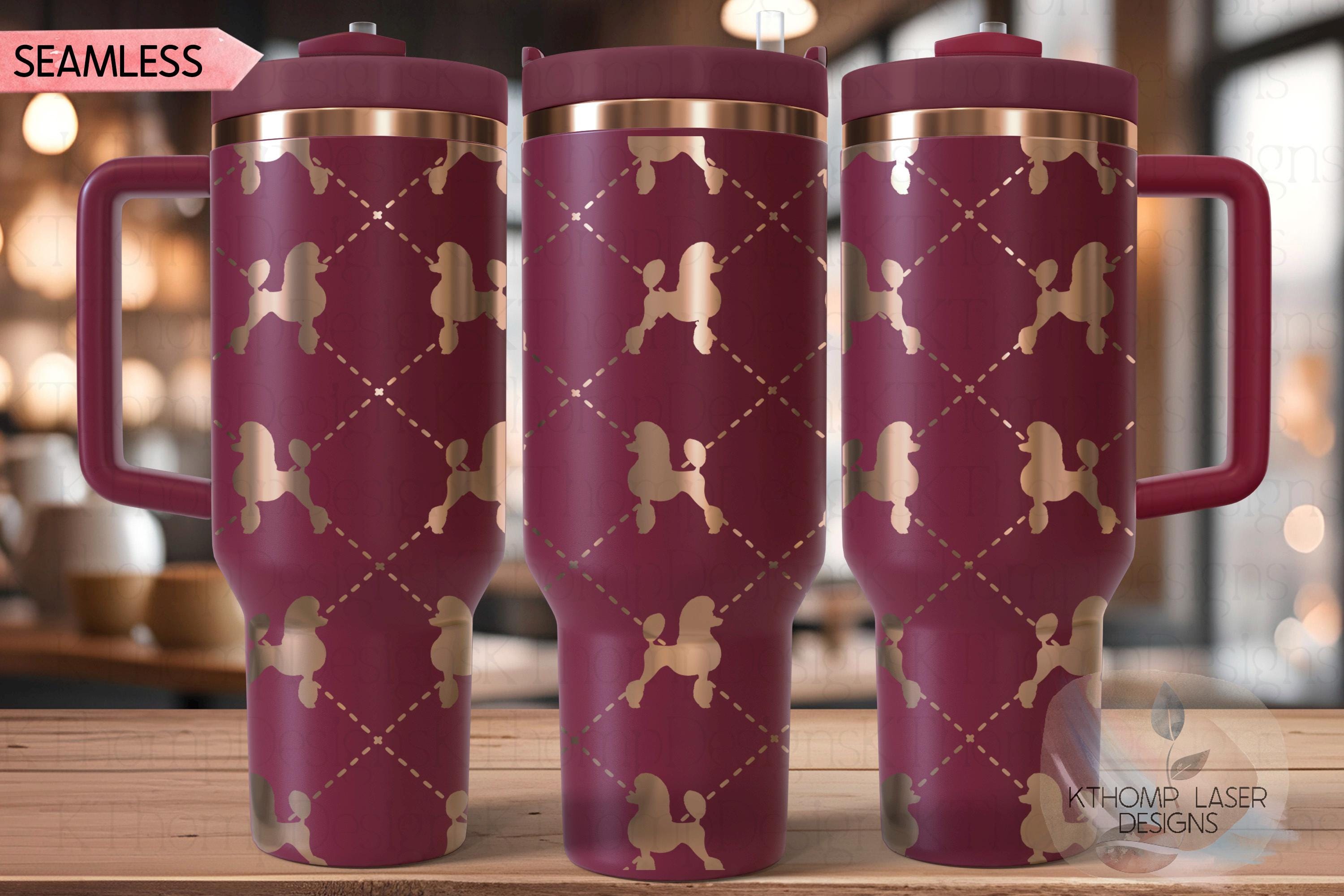 Argyle Poodles Laser SVG Wrap for 30oz/40oz Handled Tumblers