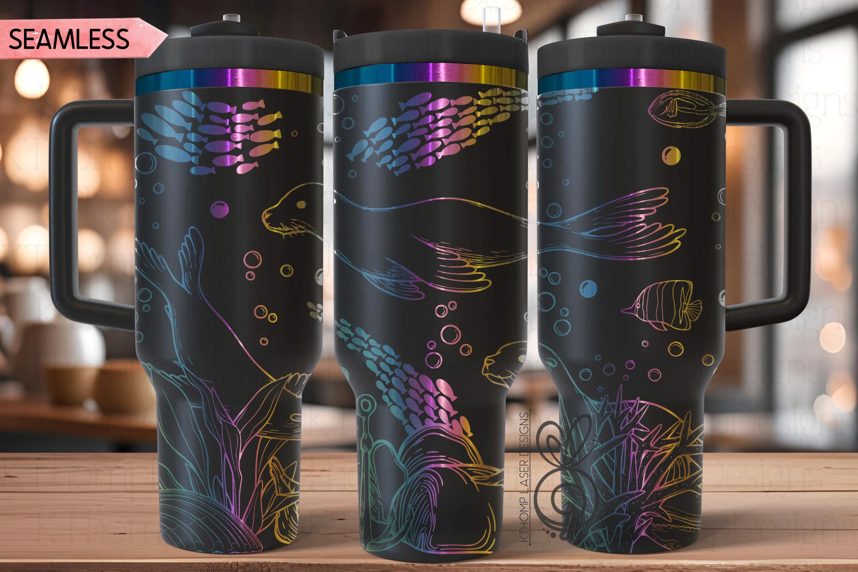 Sea Lions Laser SVG Wrap for 30oz and 40oz Handled Tumblers