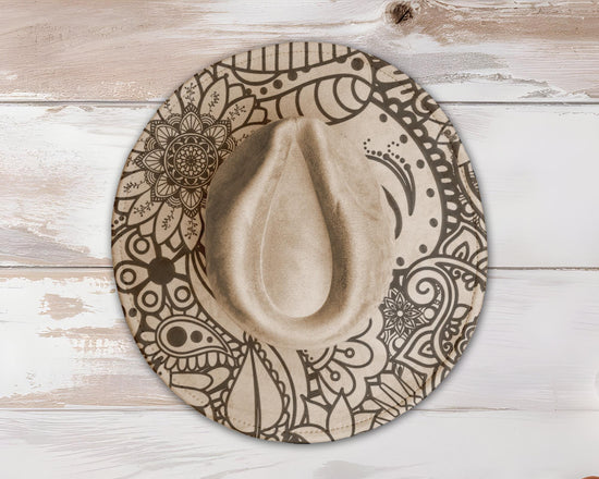 Henna Doodles Wide Brim Hat Laser Engraving SVG