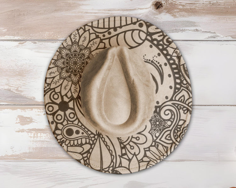 Henna Doodles Wide Brim Hat Laser Engraving SVG