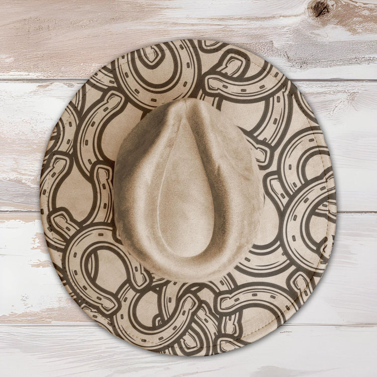 Horseshoes Burst Wide Brim Hat Laser Engraving SVG