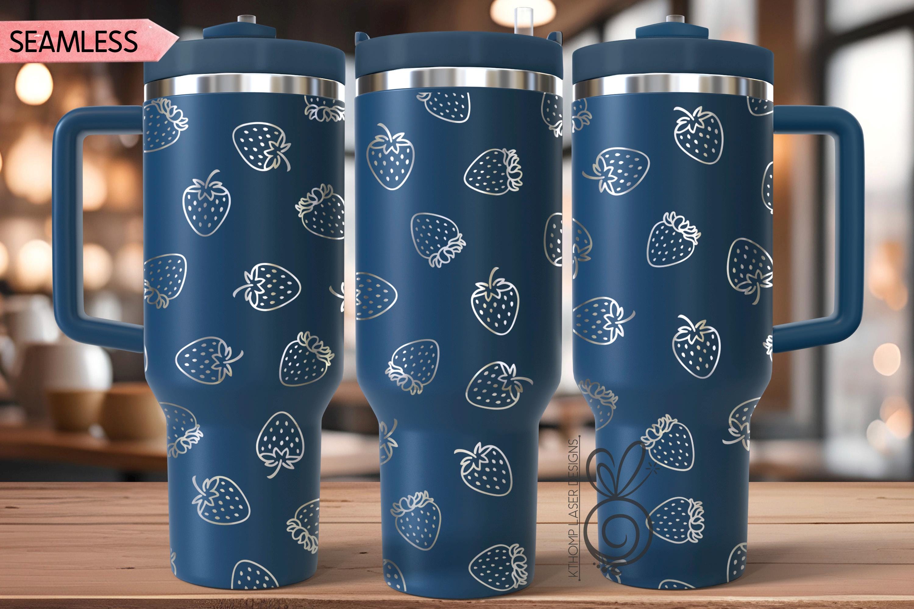 Strawberries Laser SVG Wrap for 30oz/40oz Handled Tumblers