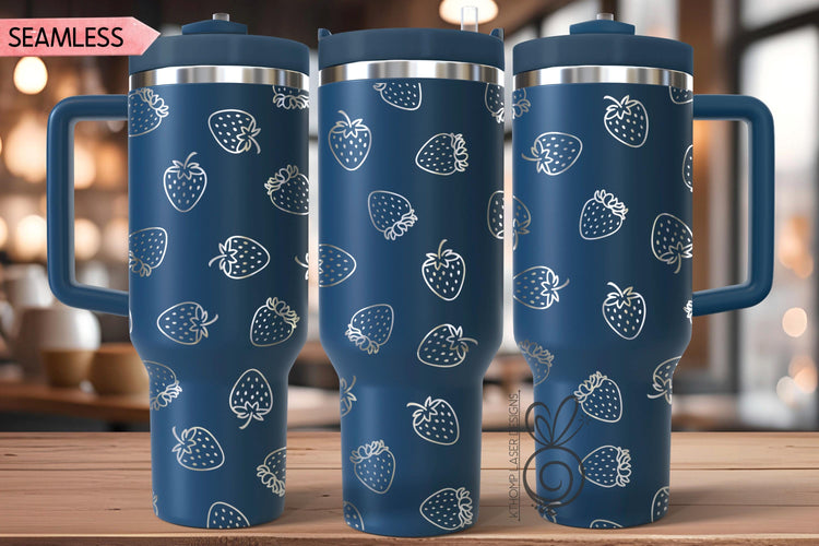 Strawberries Laser SVG Wrap for 30oz/40oz Handled Tumblers