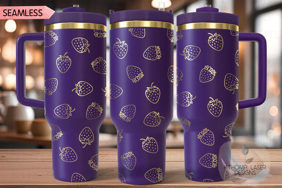 Strawberries Laser SVG Wrap for 30oz/40oz Handled Tumblers