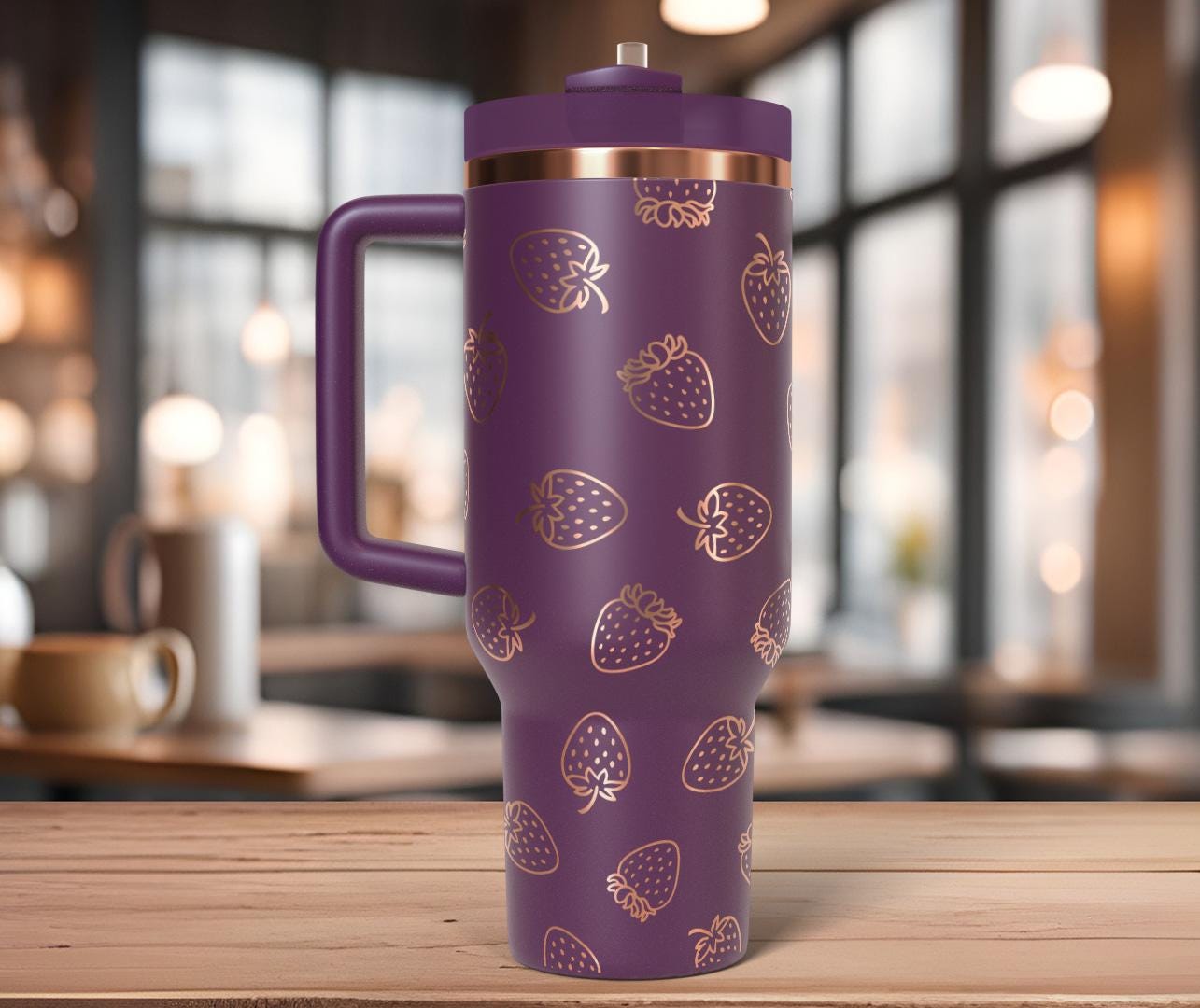 Strawberries Laser SVG Wrap for 30oz/40oz Handled Tumblers