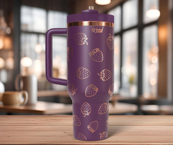 Strawberries Laser SVG Wrap for 30oz/40oz Handled Tumblers