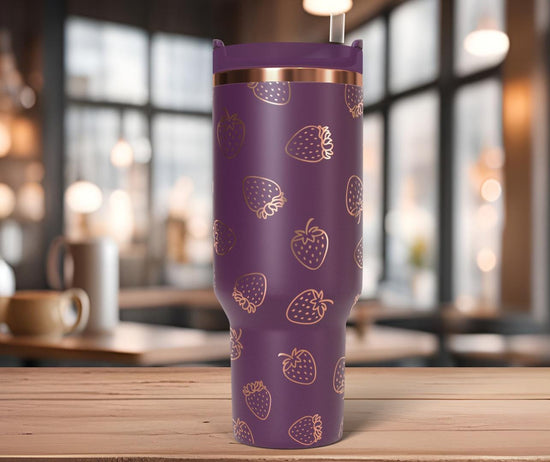 Strawberries Laser SVG Wrap for 30oz/40oz Handled Tumblers