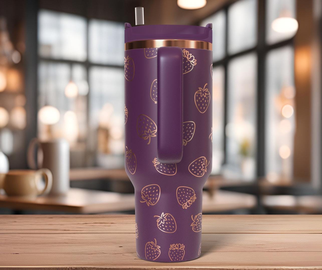 Strawberries Laser SVG Wrap for 30oz/40oz Handled Tumblers