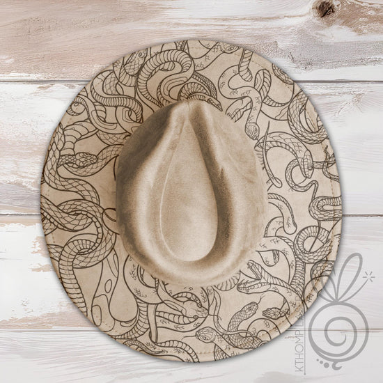 Snakes Wide Brim Hat Laser Engraving SVG