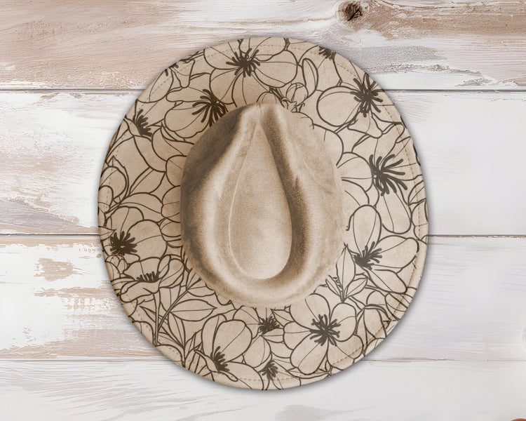 Cherry Blossoms Burst Wide Brim Hat Laser Engraving SVG