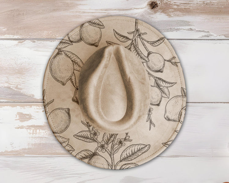Lemons Wide Brim Hat Laser Engraving SVG